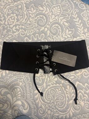 Zara Black Lace-Up Stretch Waist Belt